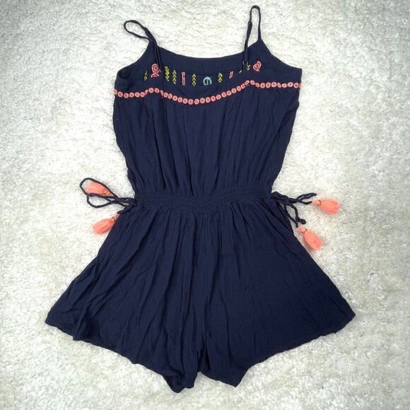 Lilly Pulitzer Beeler Navy Blue Embroidered Romper - Picture 3 of 11